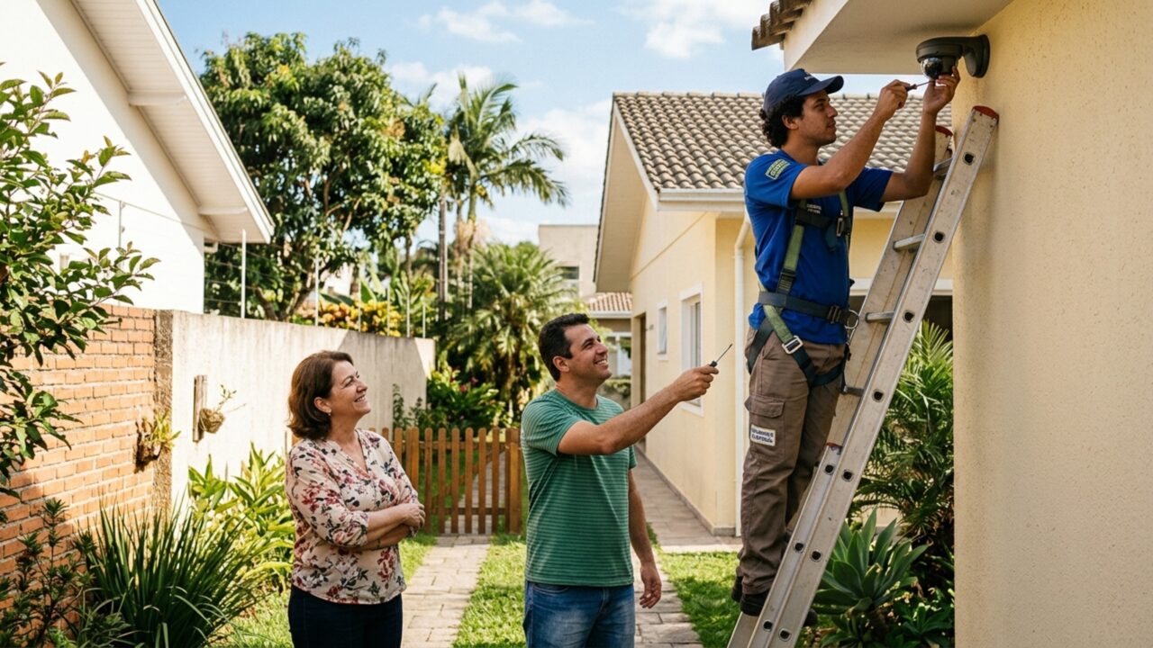 Câmera instalada na entrada da casa vizinha grava também o áudio das conversas realizadas dentro do quintal ao lado