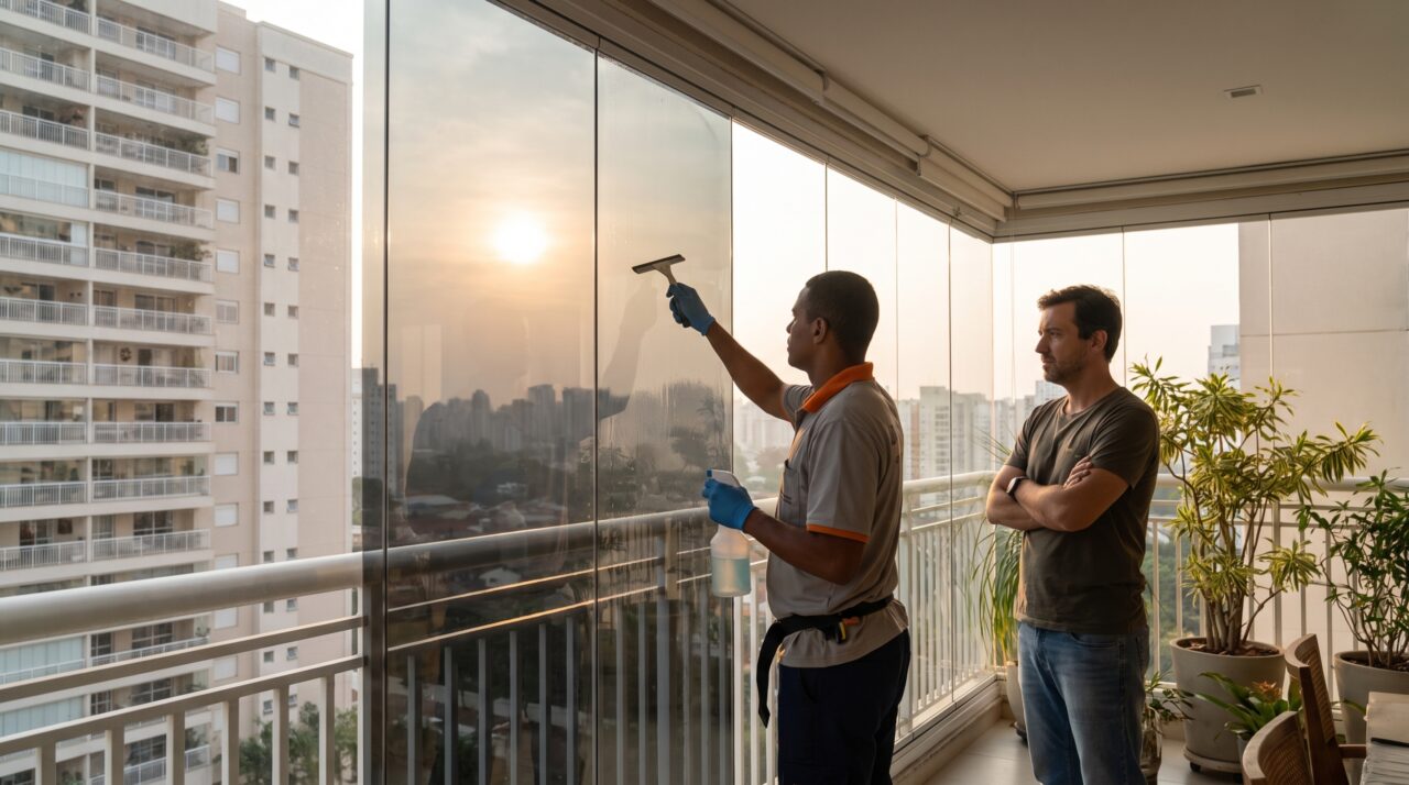 Morador fecha a varanda com vidro e vizinha percebe que a nova estrutura reflete o sol diretamente para a sala dela durante quase duas horas todas as tardes
