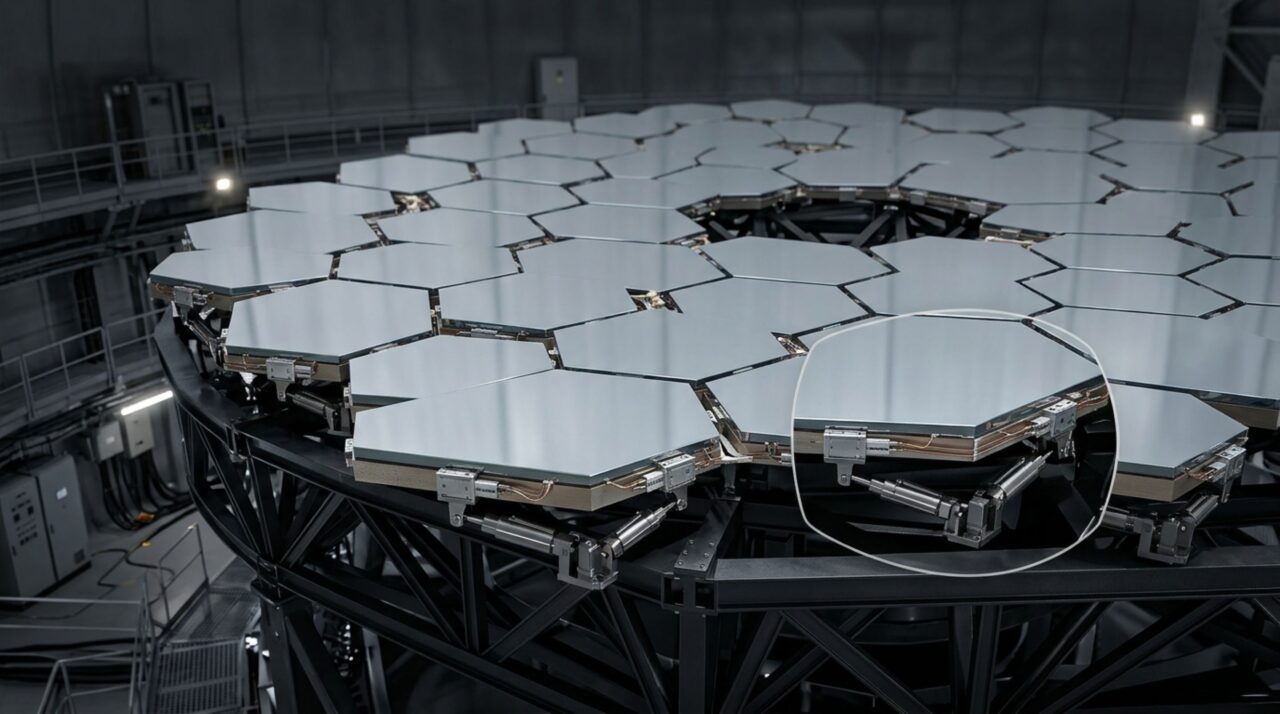 Os 798 segmentos do telescópio ELT precisam atuar como uma única superfície óptica de 39 metros