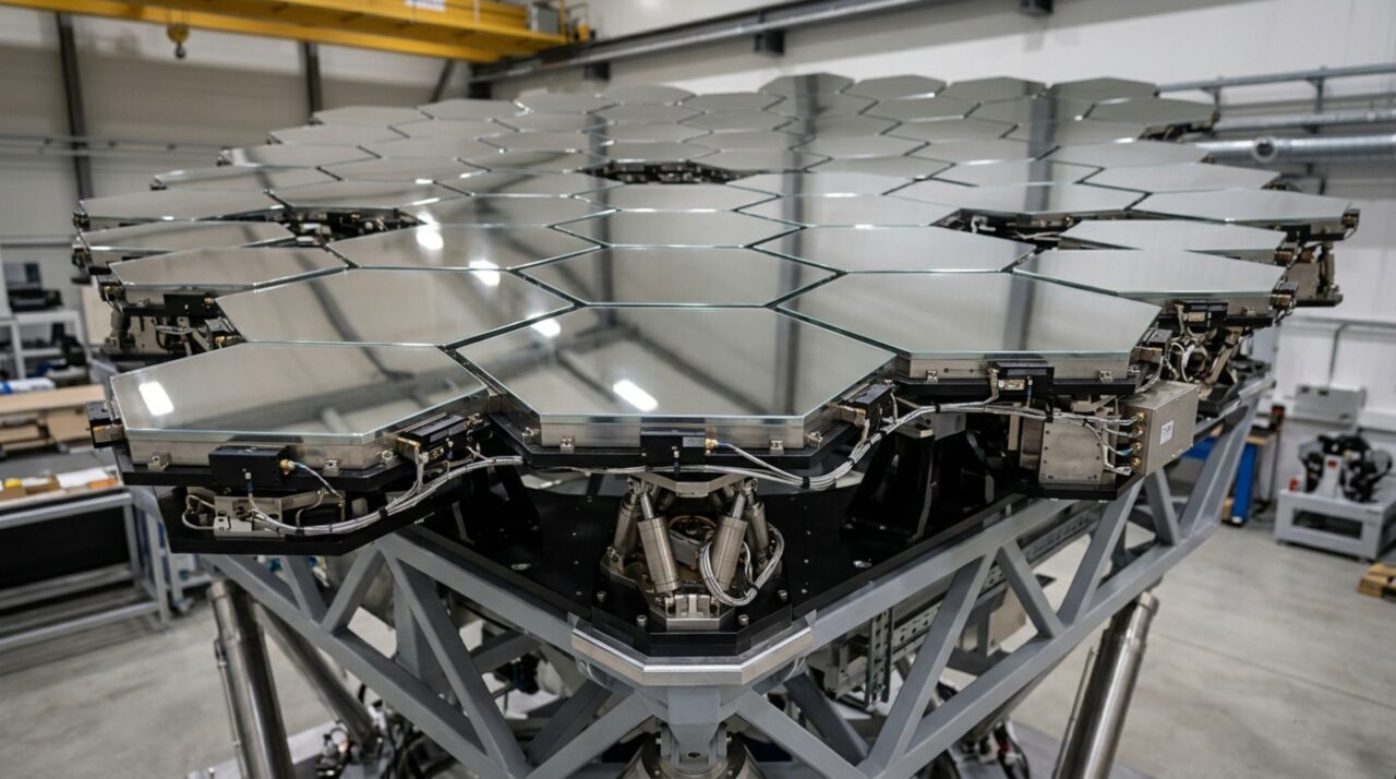 Os 798 segmentos do espelho M1 do Extremely Large Telescope serão ajustados continuamente para funcionar como uma única superfície óptica