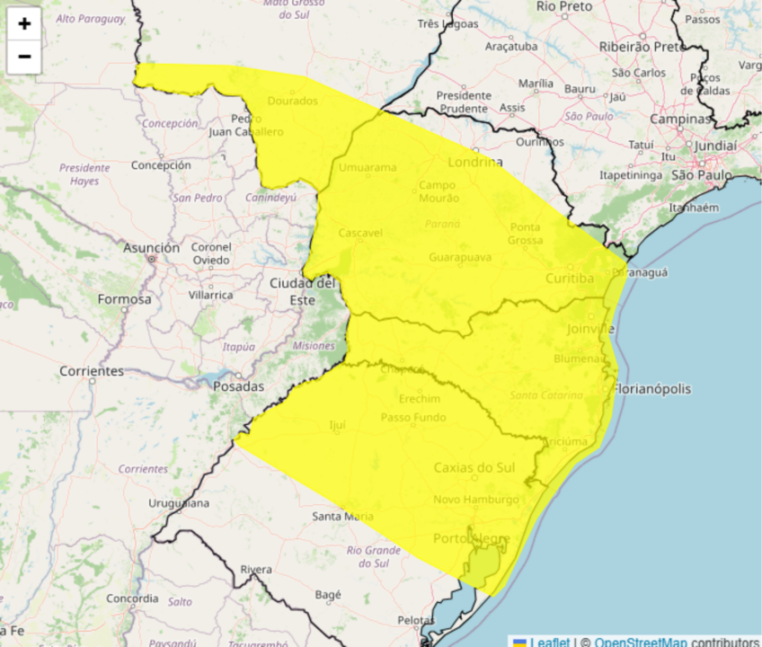 Tempestade chega com chuva forte, granizo e ventos de até 60 km/h entre os dias 29 e 31; veja as áreas em alerta