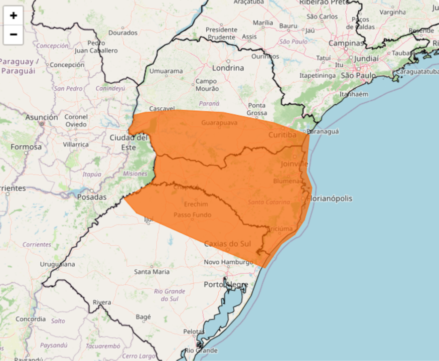 Tempestade perigosa coloca Sul do Brasil em alerta com chuva forte, granizo e ventos de até 100 km/h nos dias 30 e 31