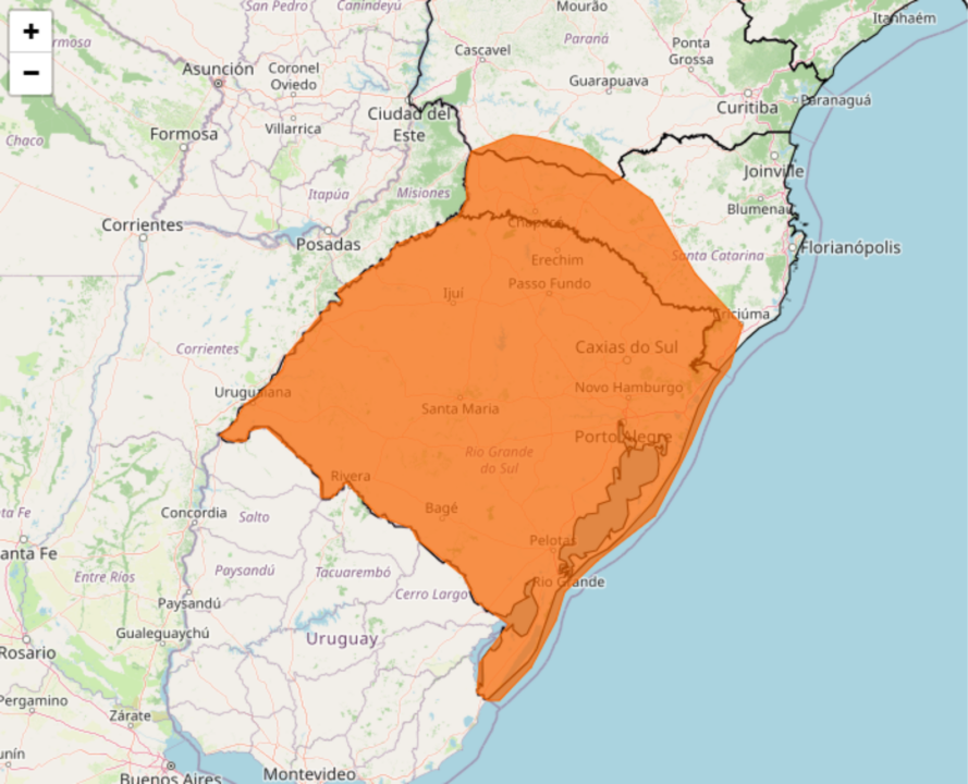 Tempestade severa coloca Sul do Brasil em alerta nesta sexta-feira, 28; veja os riscos e municípios atingidos.