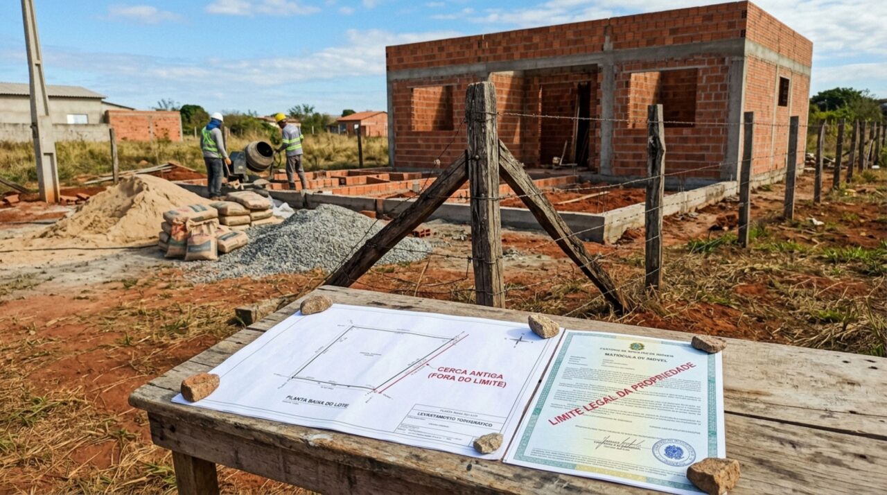 Família compra lote acreditando nas cercas existentes, inicia construção e, ao contratar topógrafo, descobre que a divisa oficial passa em outro ponto