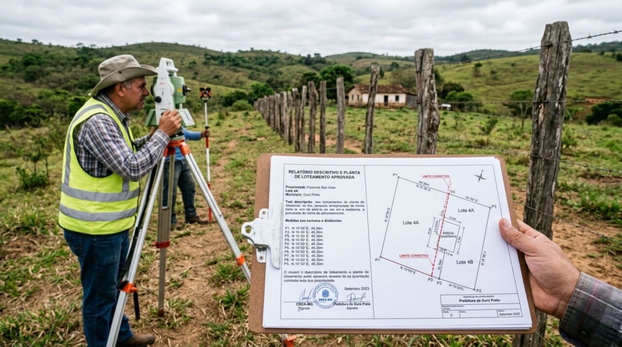 Família compra lote acreditando nas cercas existentes, inicia construção e, ao contratar topógrafo, descobre que a divisa oficial passa em outro ponto