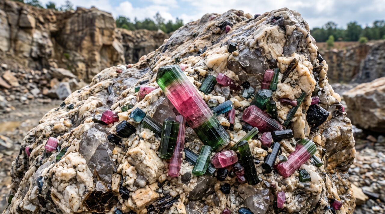 Como os pegmatitos formam as turmalinas gigantes na natureza