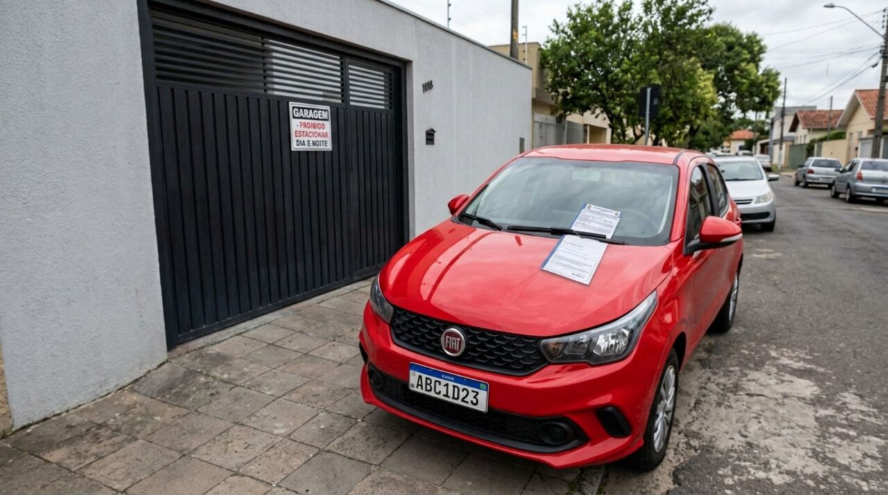 Motorista é multado por estacionar em frente à própria garagem e descobre que guia rebaixada continua sendo local proibido e espaço em frente à casa não é exclusivo do morador
