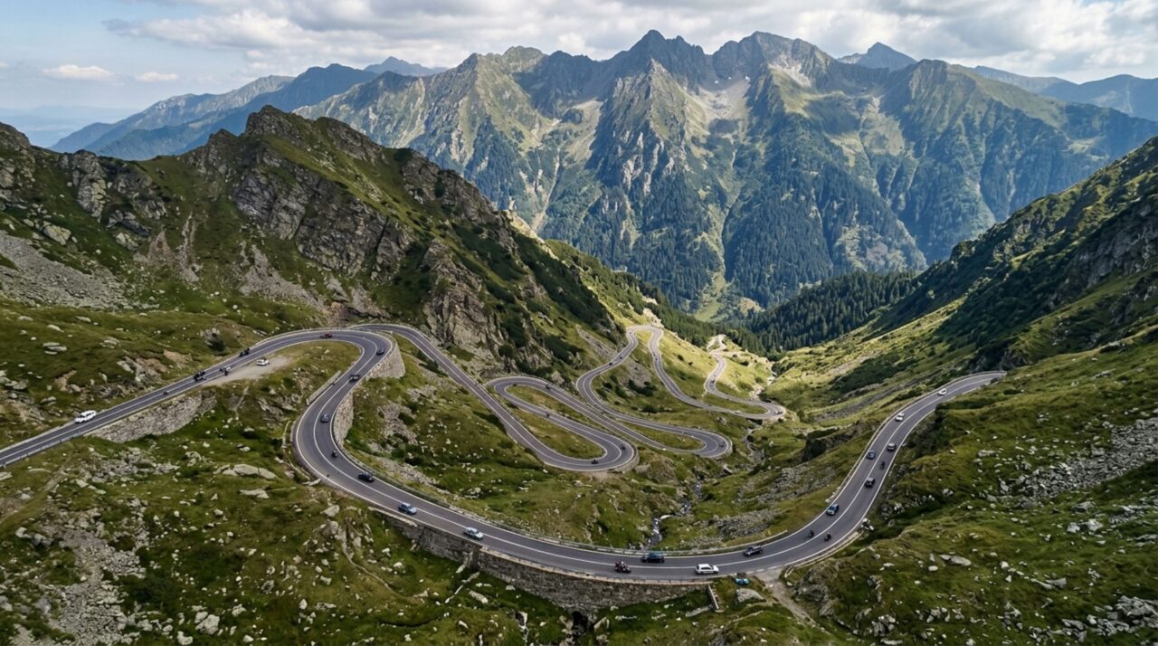 A estrada de 90 km que atravessa os Cárpatos com curvas fechadas, túneis e uma história militar escondida entre as montanhas