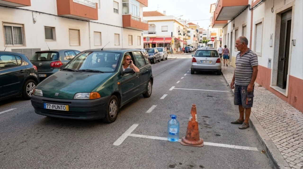 Usar garrafão de água para guardar estacionamento é permitido reservar um lugar na rua