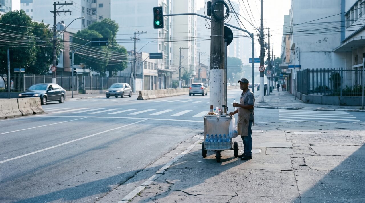 Depois de seis meses trabalhando no mesmo semáforo, vendedor ambulante passa a reconhecer motoristas pelos horários e percebe primeiro que um deles deixou de aparecer todos os dias às 7h40