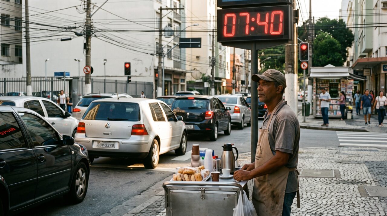 Depois de seis meses trabalhando no mesmo semáforo, vendedor ambulante passa a reconhecer motoristas pelos horários e percebe primeiro que um deles deixou de aparecer todos os dias às 7h40