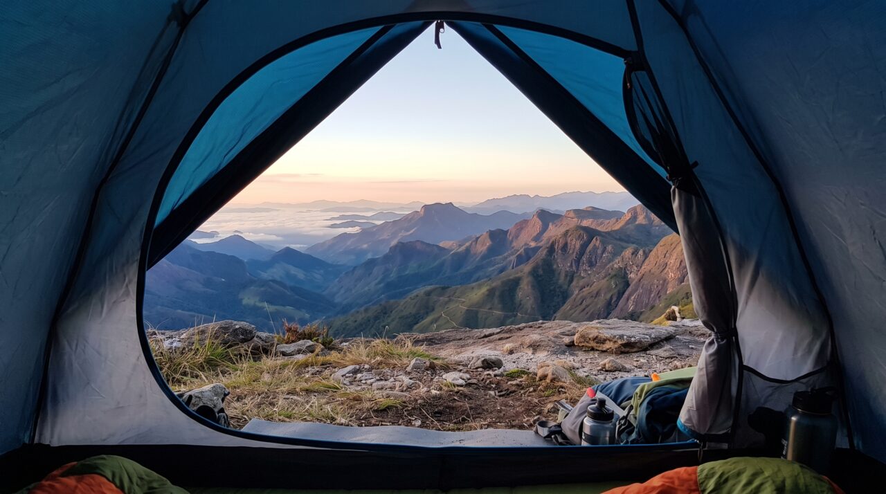 Acampamento e trilha na Pedra Selada sob chuva