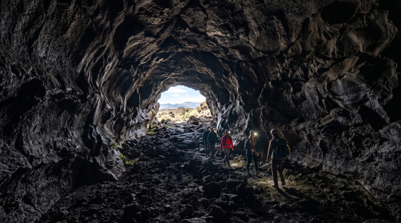 Rios de lava deixaram túneis vazios sob o solo e um deles pode ser atravessado por cerca de 240 metros