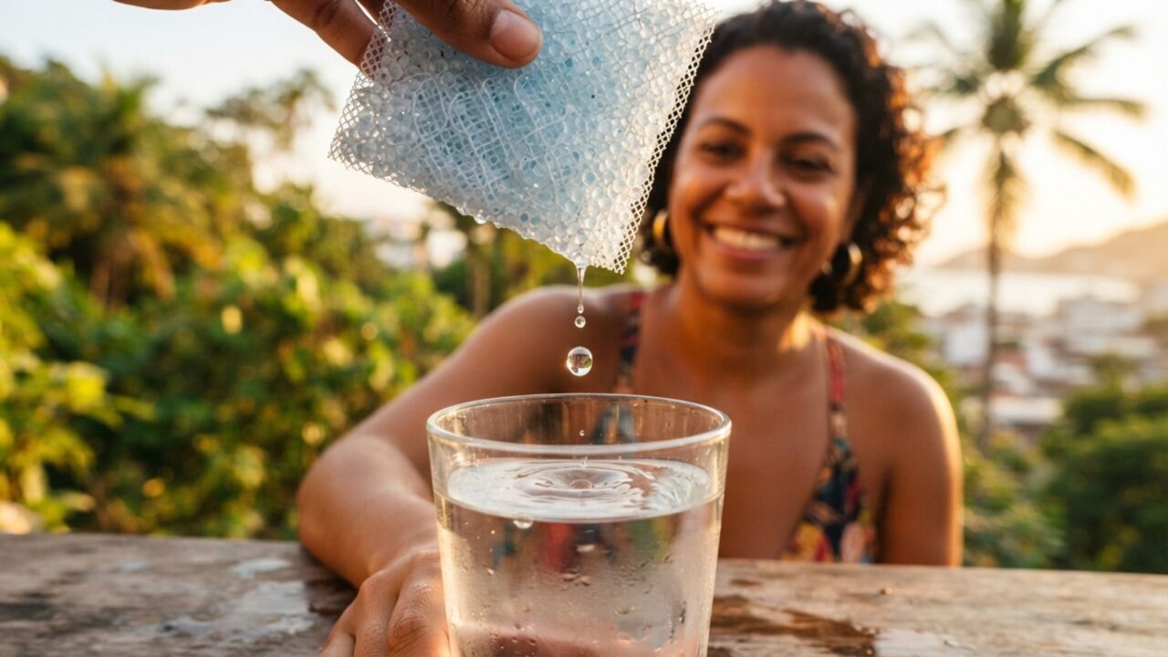 Adeus caixa-d’água de plástico: gel desidratante instalado no telhado absorve a umidade do ar e produz até 200 litros de água potável por dia