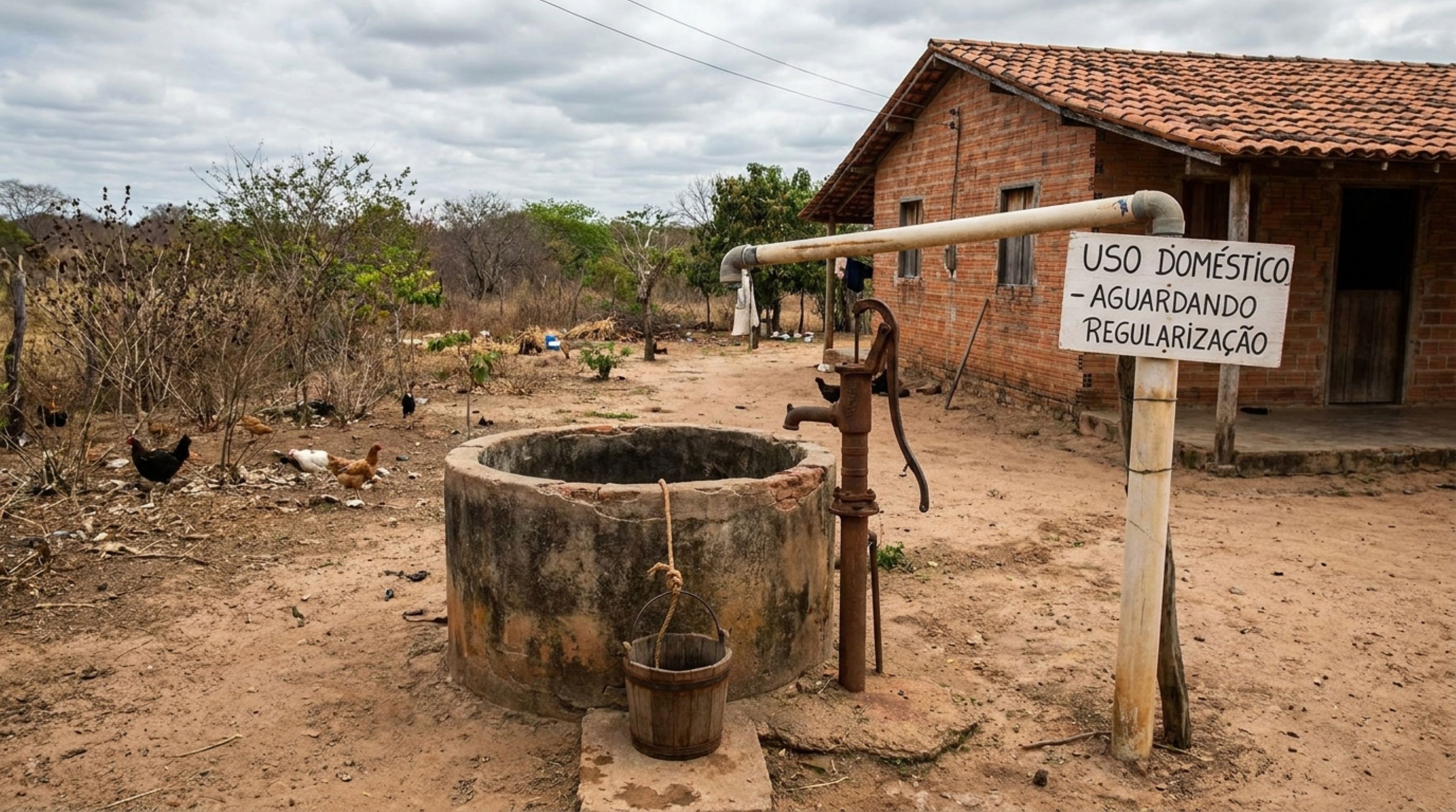 Família utilizava poço cacimba no sítio há décadas para abastecer a casa, regularização revela que até a captação pequena pode precisar de cadastro - QTU Questões do Universo