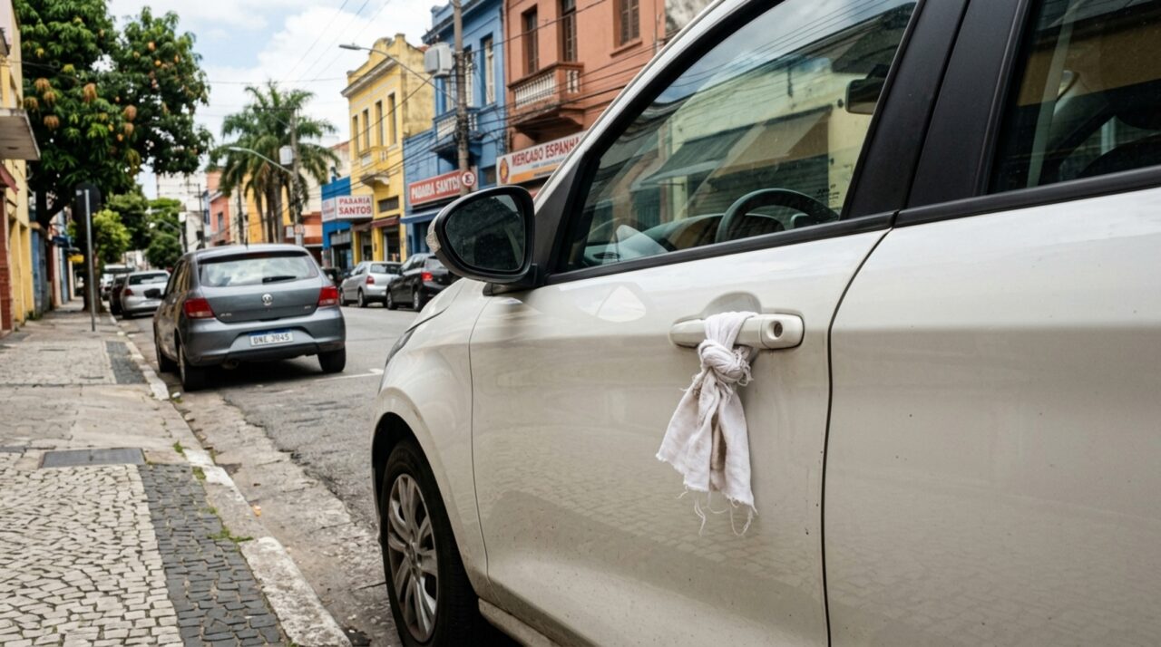 O que significa encontrar um pano amarrado na maçaneta do seu carro, e por que você deve ficar em alerta imediatamente