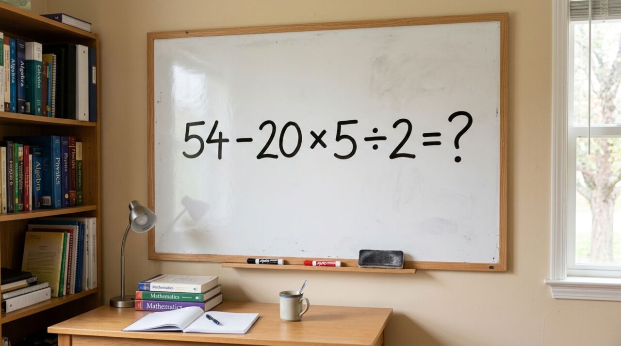 Você ainda lembra como calcular 54 – 20 x 5 ÷ 2 corretamente?
