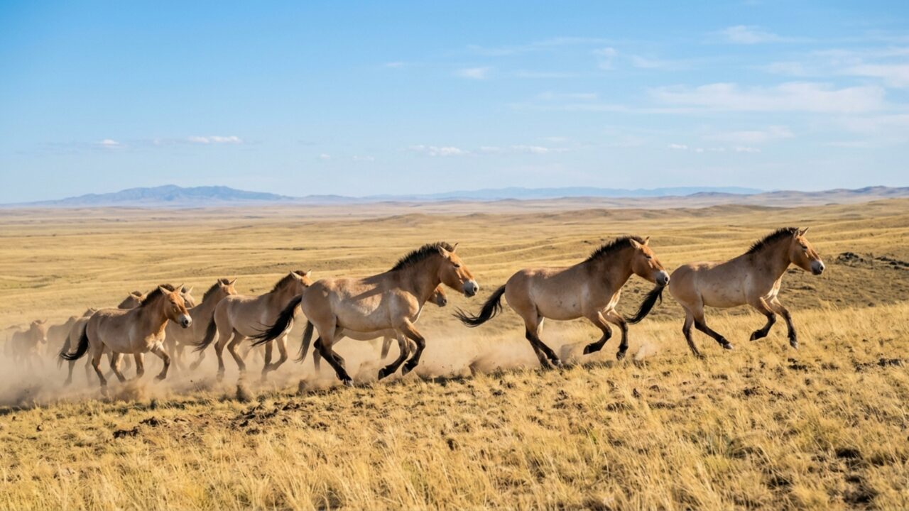 Últimos cavalos verdadeiramente selvagens voltam a uma região onde estavam ausentes havia quase 200 anos