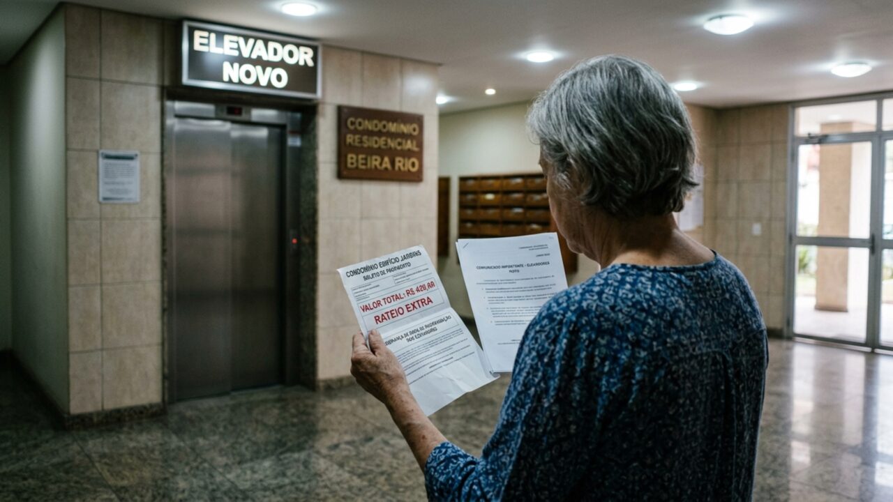 Aposentada paga R$ 420 extras no condomínio durante 18 meses e ao entregar as chaves percebe que bancou a modernização dos elevadores do proprietário