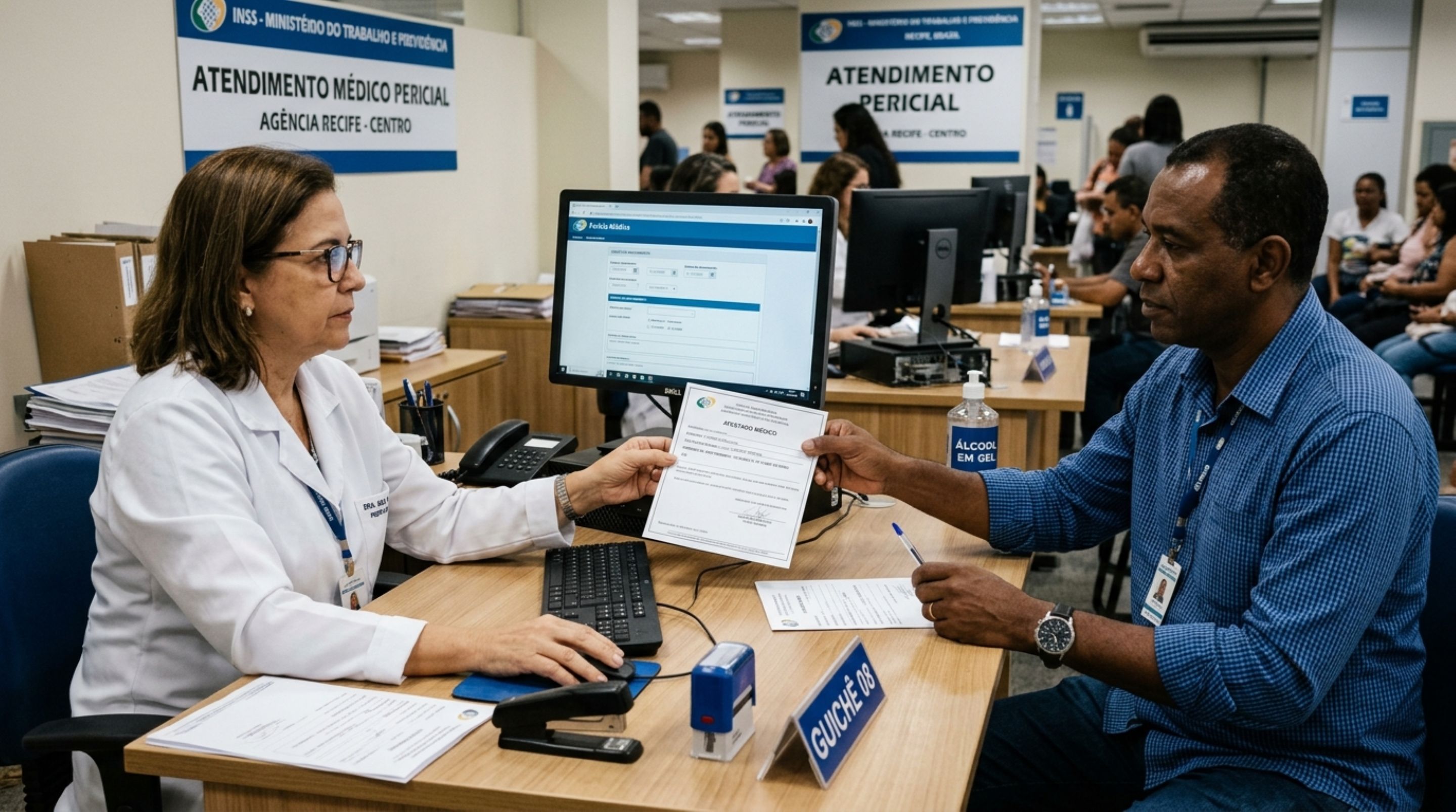 Trabalhador é chamado para perícia do INSS, ao apresentar atestado e exames perito questiona o tempo de afastamento, homem afirma estar há semanas sem conseguir exercer sua atividade