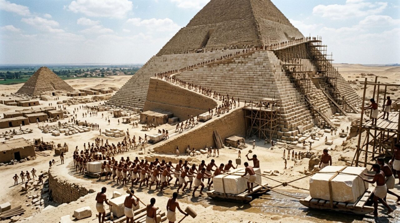 Construída com milhões de blocos de pedra e erguida há mais de 4.000 anos sem guindastes modernos, esta estrutura monumental ainda desafia pesquisadores pela precisão do alinhamento e pela logística necessária para mover peças de várias toneladas