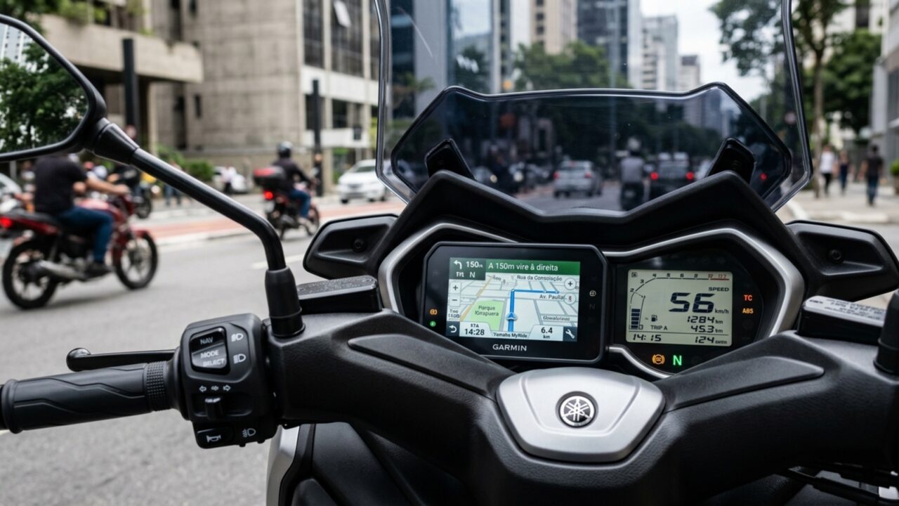 Yamaha coloca scooter de 300 cc por R$ 38.690 com GPS no painel e espaço para dois capacetes fechados