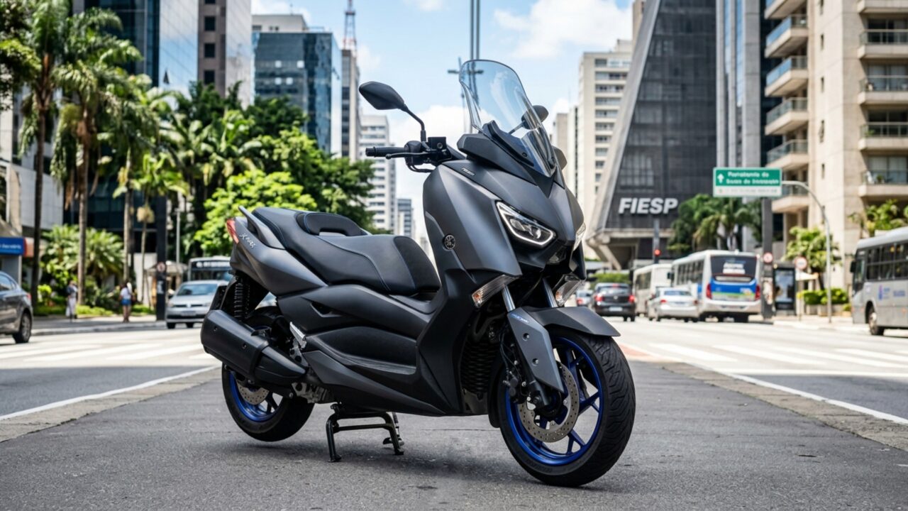 Yamaha coloca scooter de 300 cc por R$ 38.690 com GPS no painel e espaço para dois capacetes fechados