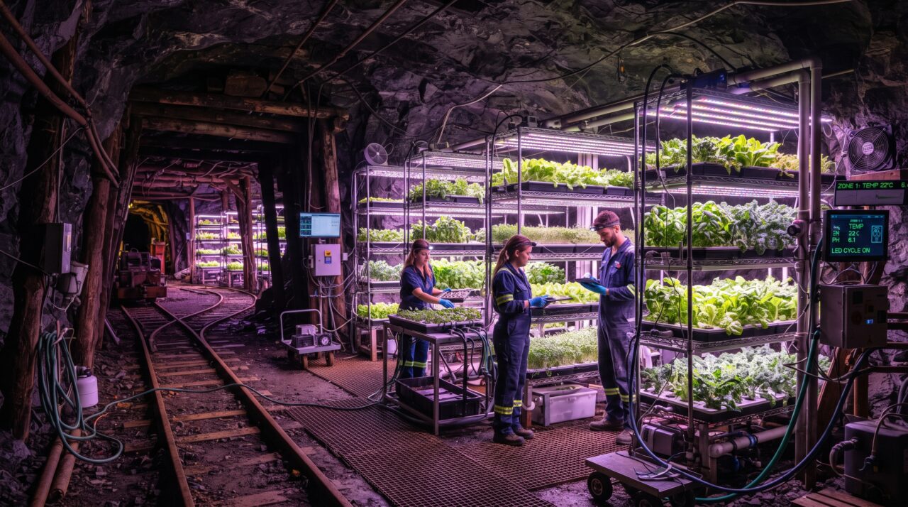 Transformação de minas de carvão abandonadas em laboratórios agrícolas subterrâneos na China.