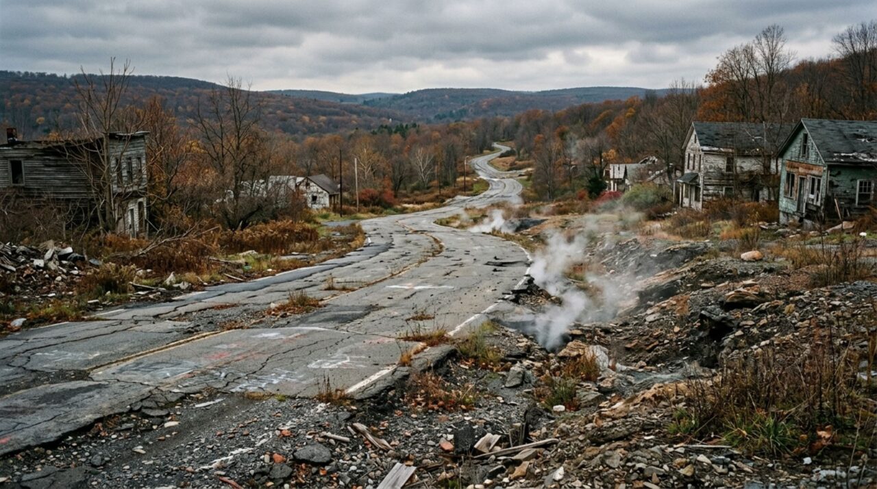 A cidade que foi abandonada depois que o solo começou a queimar e um incêndio subterrâneo continuou ativo por décadas sem ser totalmente apagado