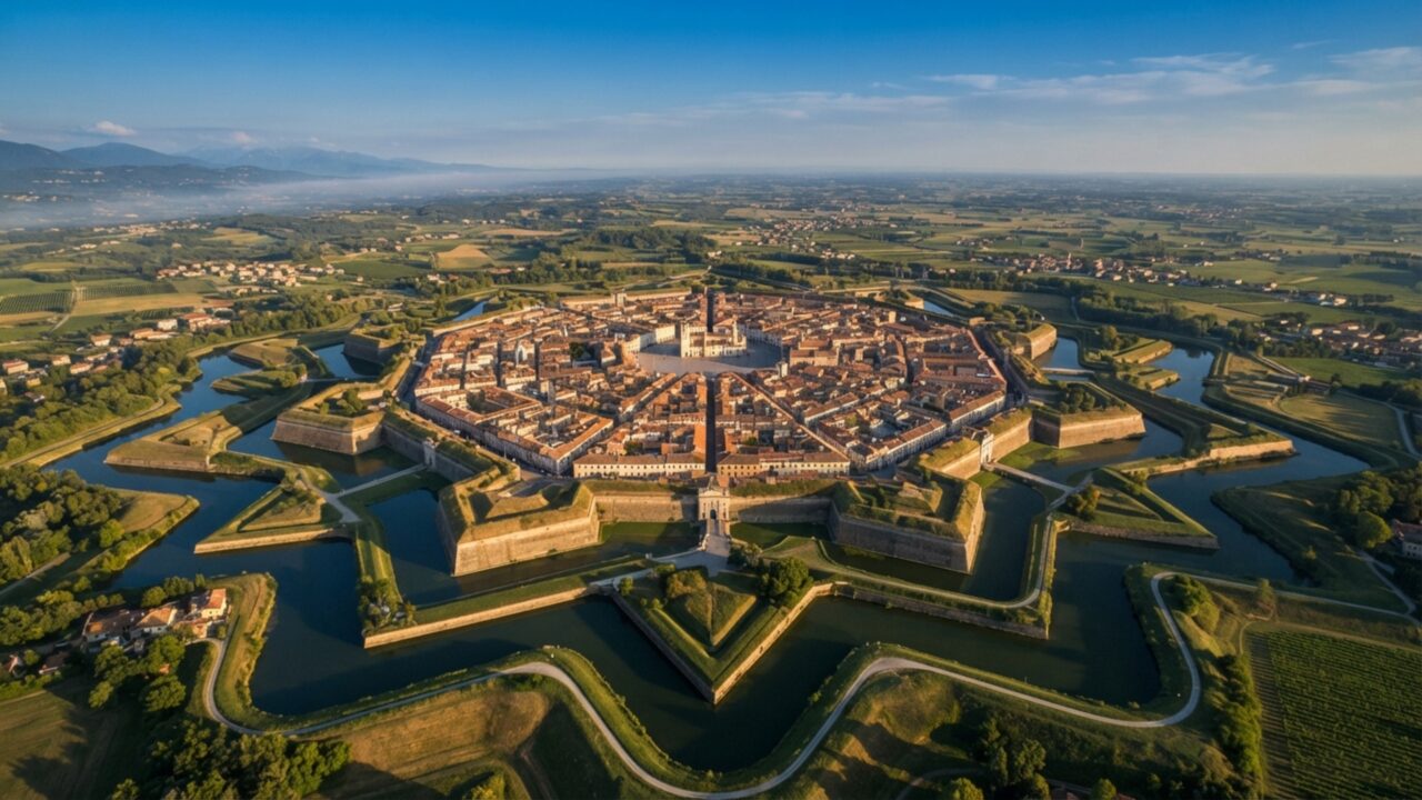 Uma cidade foi desenhada como estrela e cercada por muralhas geométricas: Palmanova nasceu pronta para enfrentar a artilharia do século XVI