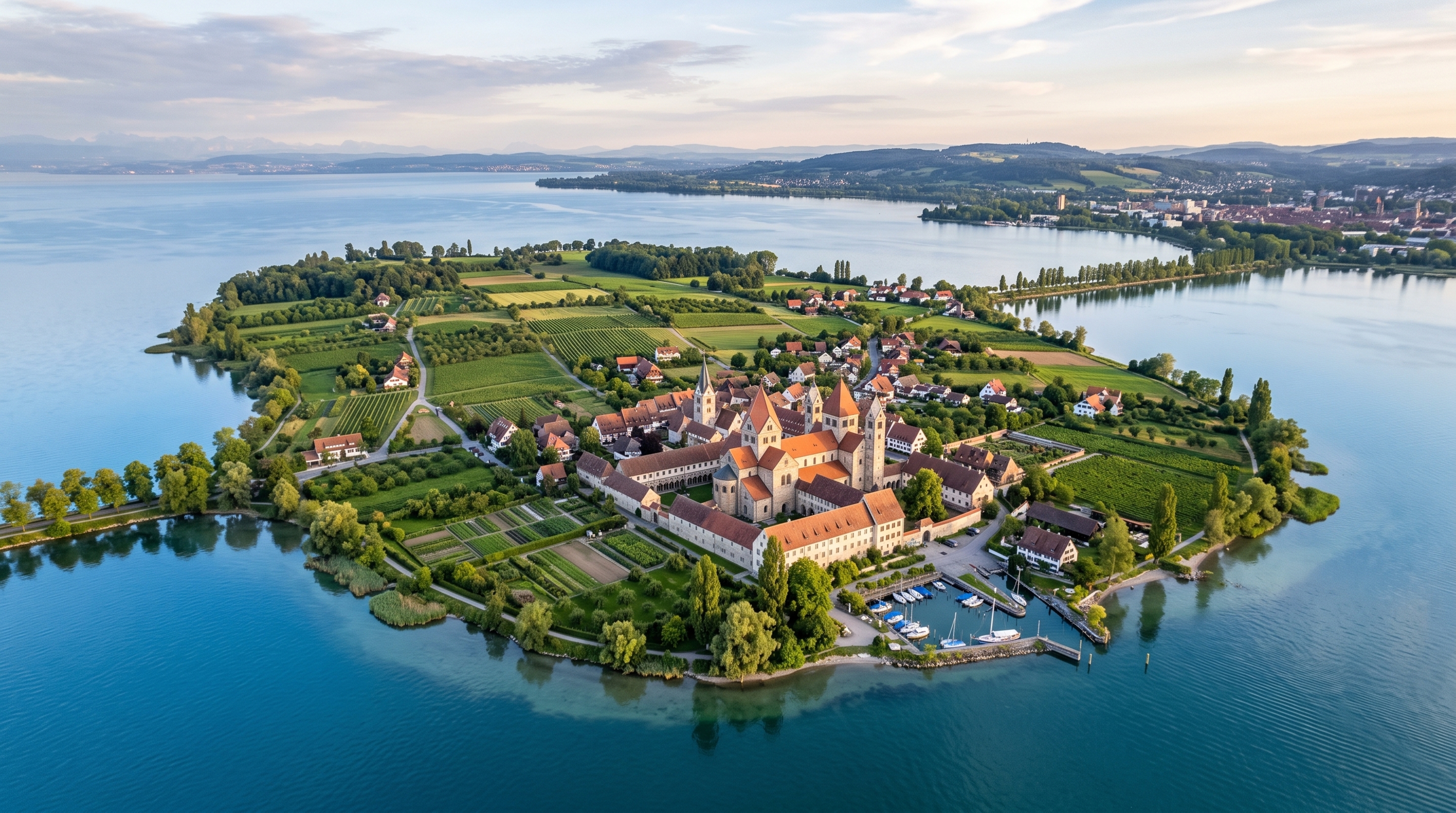 Uma ilha monástica virou centro de livros e jardins: Reichenau transformou uma pequena faixa de terra em potência intelectual medieval