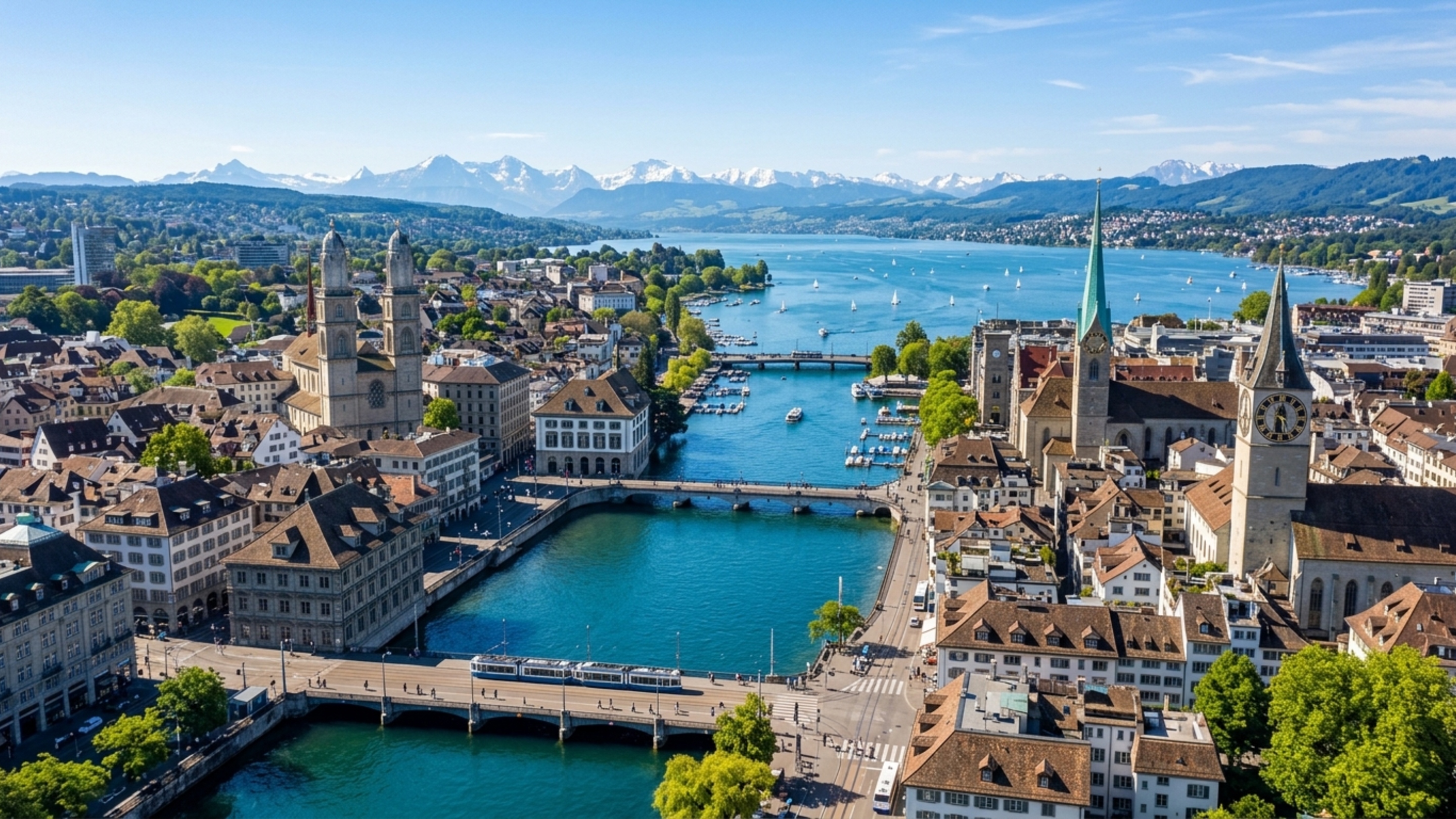 Cidade cercada por montanhas, lagos e arquitetura impecável virou um dos exemplos mais famosos de qualidade urbana no coração da Europa
