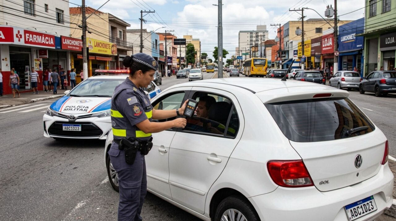 Motorista é parado em blitz, agente verifica a película instalada nos vidros e condutor acredita que qualquer insulfilm escuro gera multa, fiscalização explica quais vidros possuem limites diferentes de transparência