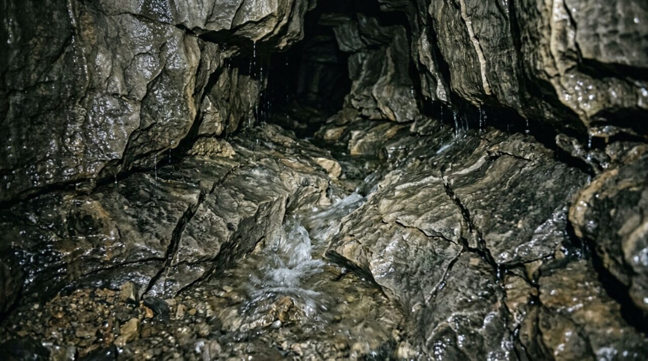 Na Mammoth Cave, a água levemente ácida continua dissolvendo o calcário nos níveis mais baixos e participando da formação de novos corredores