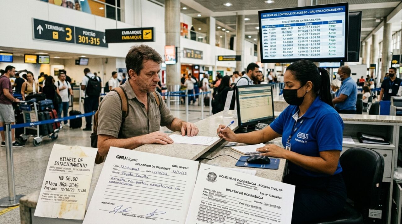 Homem estaciona o carro no aeroporto durante uma viagem e, ao voltar, não encontra seu carro no local em que estacionou, ele cobra o aeroporto pela segurança de seu veículo e exige indenização