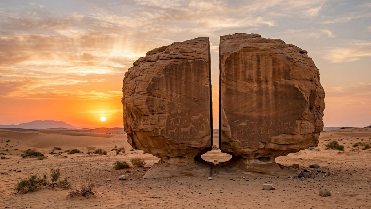 Pedra de Al Naslaa seu corte é tão perfeito que dizem que ela foi cortada por uma tecnologia laser alienígena