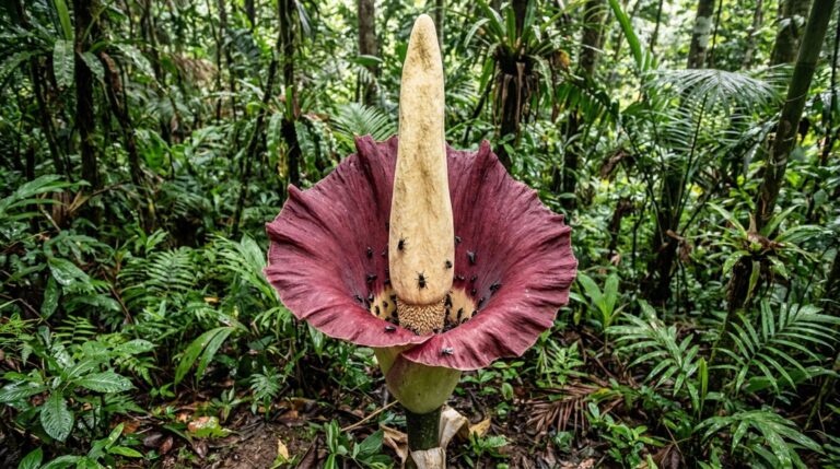 A flor-cadáver usa cheiro e calor para atrair insetos associados a carcaças