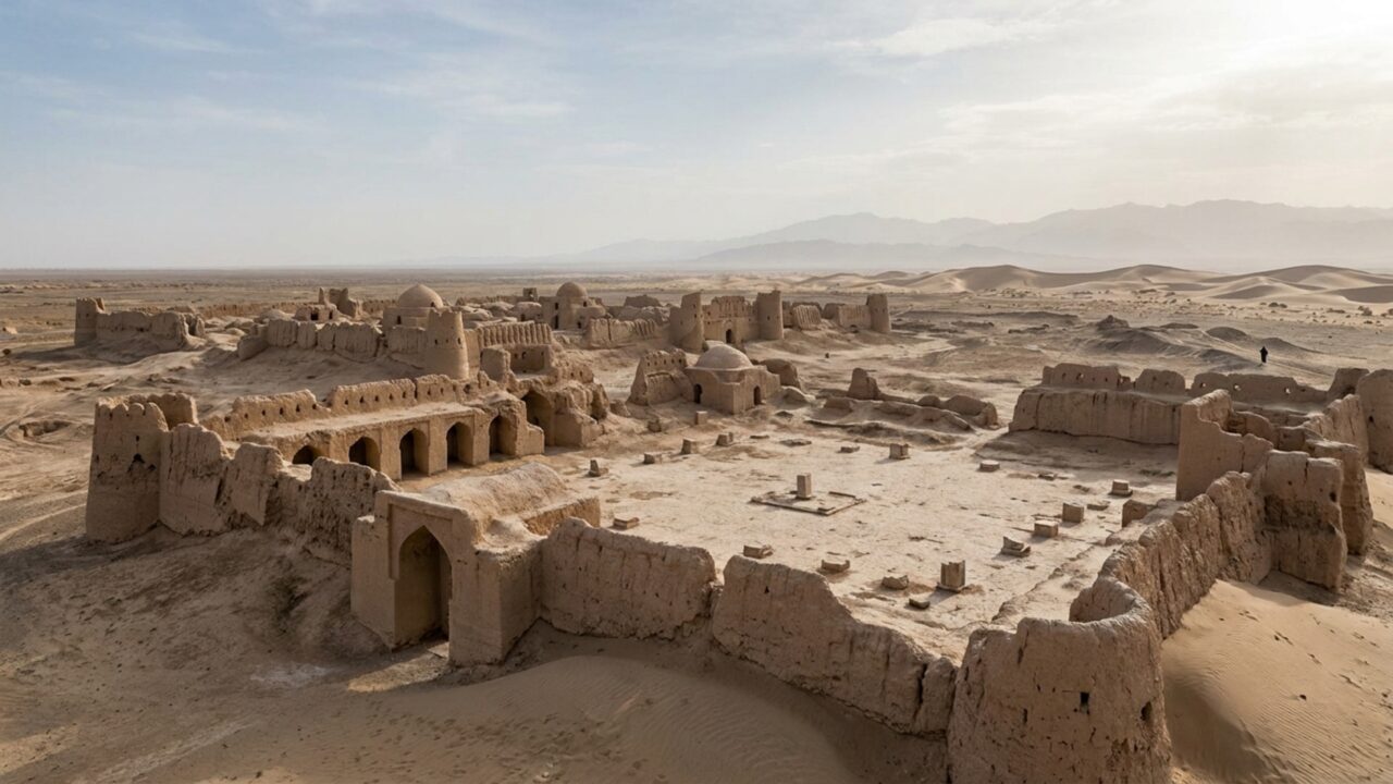 Uma cidade da Rota da Seda mudou de lugar várias vezes dentro do mesmo oásis e deixou 4 mil anos de ocupação espalhados pelo deserto