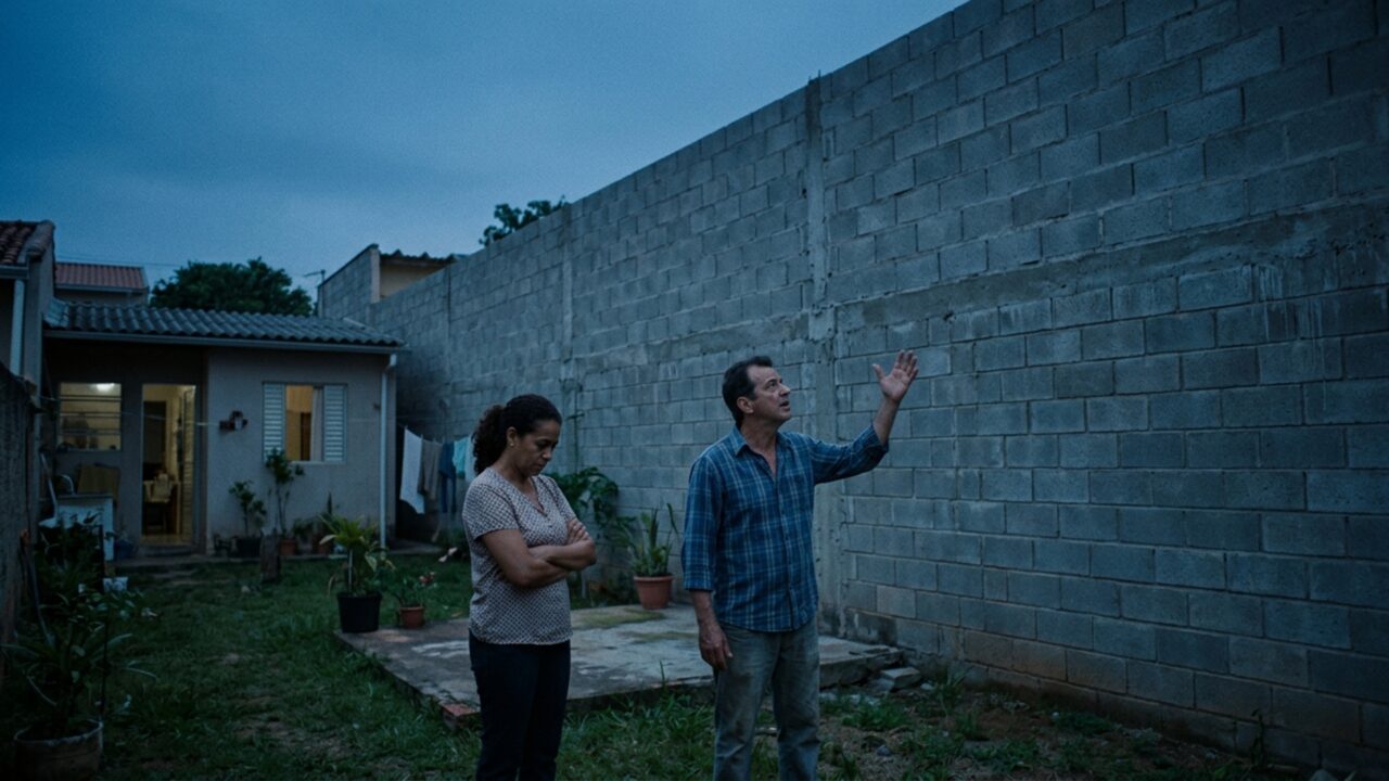 Depois de anos usando a mesma passagem lateral, aposentado encontra um muro recém-levantado no caminho e descobre que novo vizinho decidiu fechar o acesso de uma vez