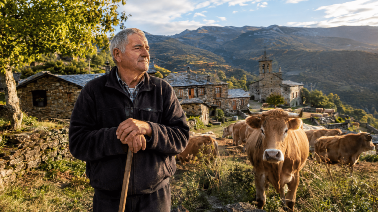 Aos 70 anos, ele é prefeito de uma vila isolada nas montanhas, vive praticamente sozinho com 22 vacas — e o lugar virou cenário de filme premiado