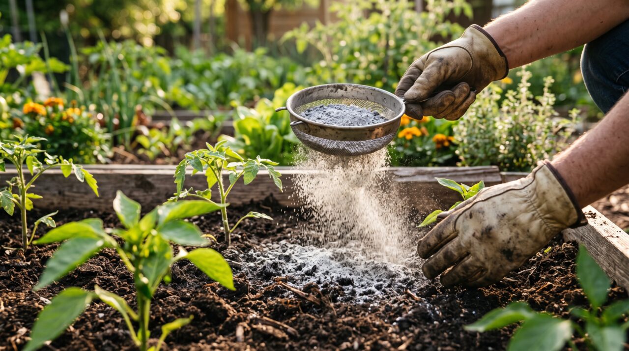 O uso correto de cinzas de carvão vegetal peneiradas nas plantas e no solo do jardim