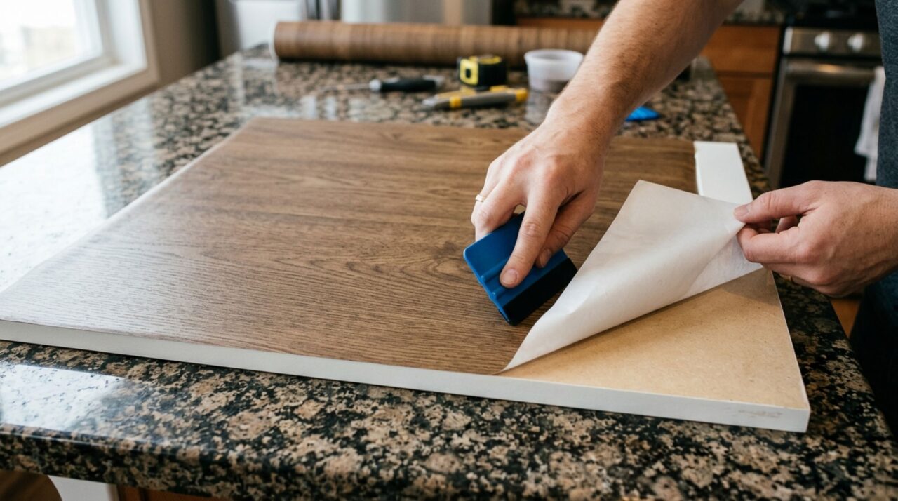 Adeus ao armário antigo: a película adesiva que pode renovar portas de MDF sem desmontar toda a cozinha