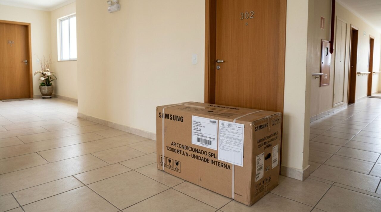 Ar-condicionado é entregue no apartamento errado e morador manda instalar equipamento antes de o comprador aparecer, ao perceber, vizinho exige retirada do equipamento e devolução