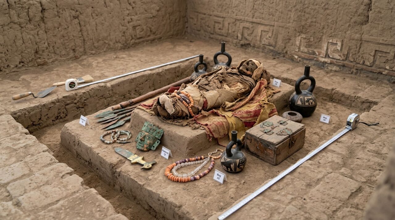 Objetos preservados ajudam a reconstruir práticas funerárias e hierarquias da sociedade Chimú