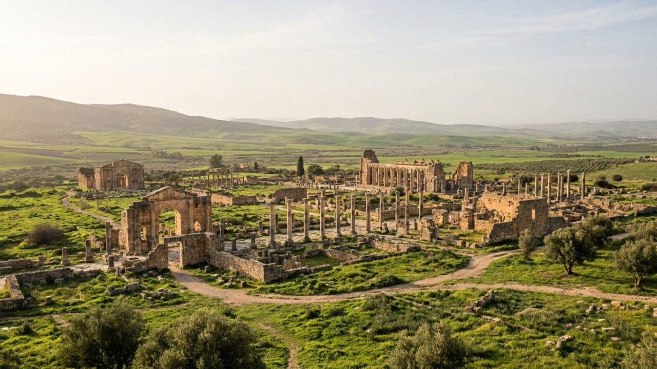 Uma cidade romana ficou quase mil anos sem moradores e esse abandono ajudou a preservar mosaicos, inscrições e casas que atravessaram dez séculos de ocupação