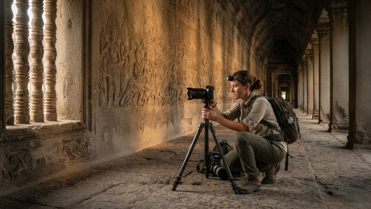 Pinturas quase invisíveis em Angkor Wat reapareceram quando uma técnica criada para imagens de satélite aumentou diferenças mínimas de cor
