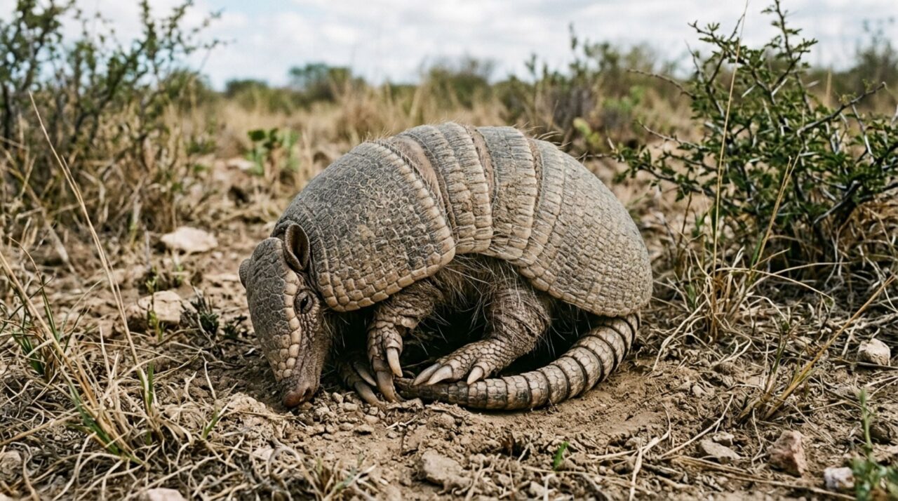 Ele fecha o corpo como uma bola e ainda deixa uma armadilha entre as placas para quem tentar abri-lo