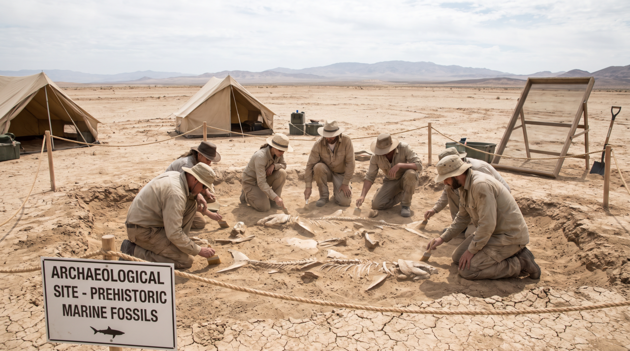 Arqueólogos encontram cemitério de tubarões no meio do deserto no Egito; como foram parar lá?