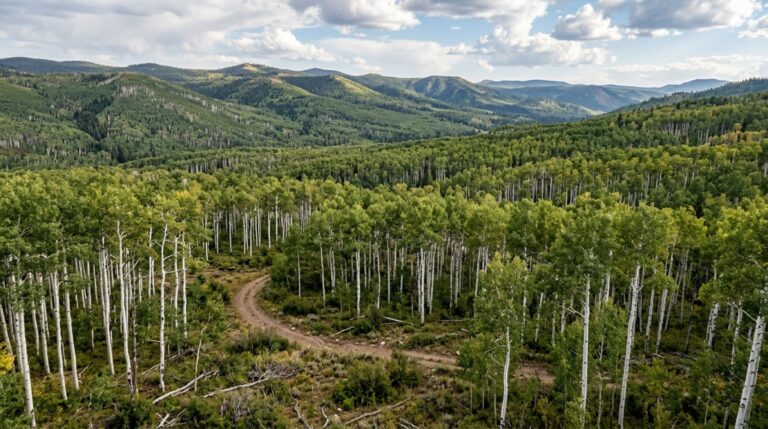 Pando forma uma extensa colônia clonal de álamos-tremedores em Utah