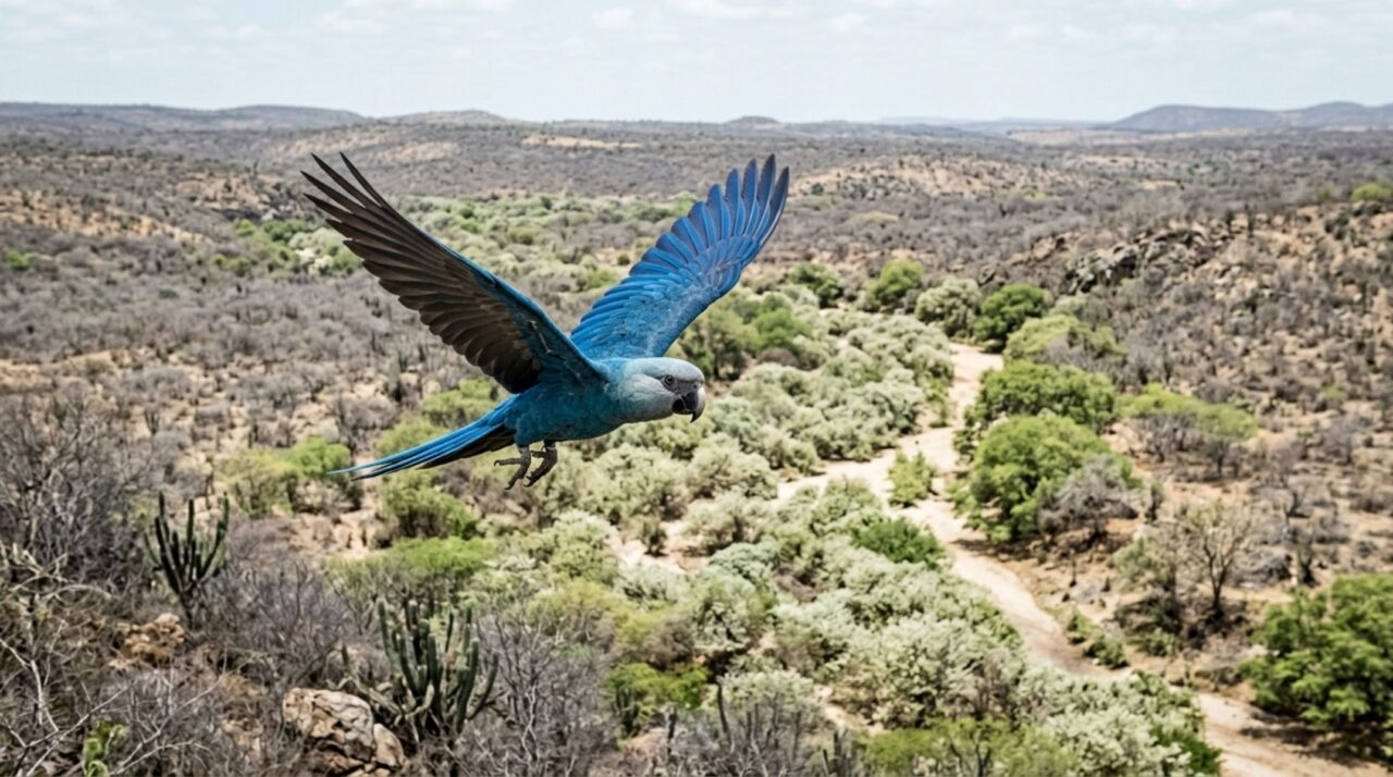 Ave extinta na natureza desde o ano 2000 volta a voar livre na caatinga baiana e emociona pesquisadores